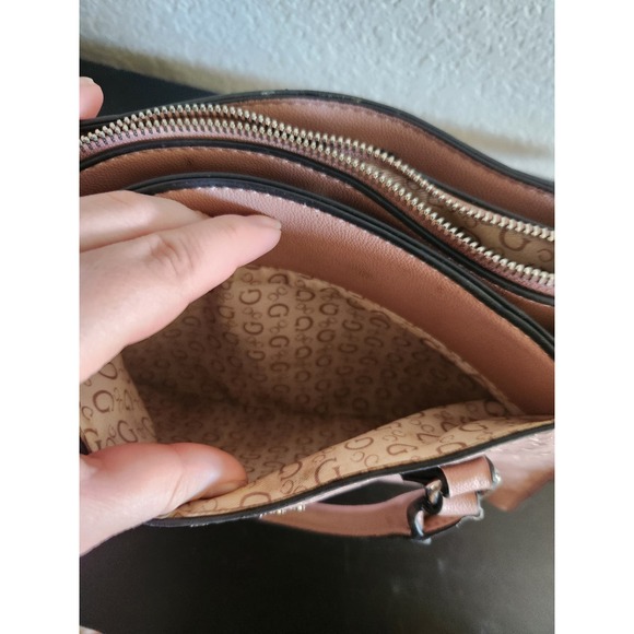 Guess Pink Logo Faux Leather Handbag - Picture 5 of 11